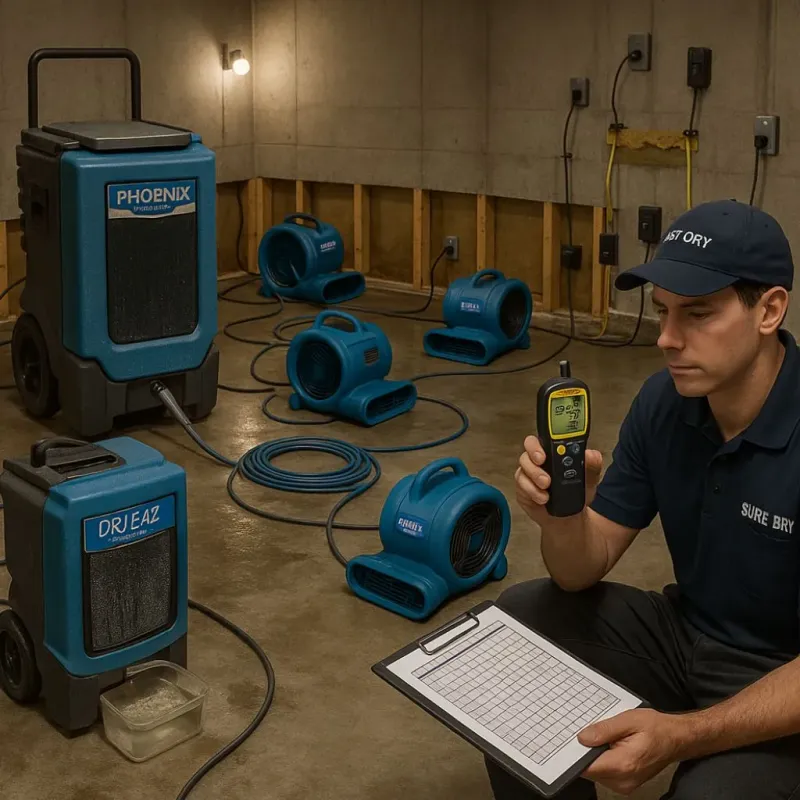 Structural Drying and Dehumidification process in Lake Summerset, IL